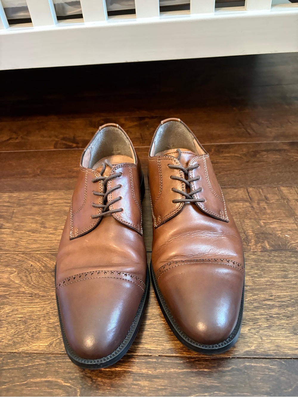Joseph Abboud Brown Leather Derby Dress Shoes